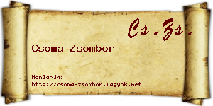 Csoma Zsombor névjegykártya