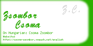 zsombor csoma business card